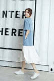 Oversize Irregular Flare Hem Dress [Pre-Order] Color:  Blue - Size: M-XL