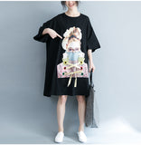 Oversize Graphic Printed Flare Top Dress [Pre-Order] Color:  Black - One Size