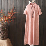 CNY Ethnic Style Cheongsam Dress [Pre-Order] Color: White/Blue/Pink/Red/Navy - One Size 556146414813#3602613466228