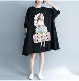 Oversize Graphic Printed Flare Top Dress [Pre-Order] Color:  Black - One Size