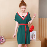 Plus-Size V-Neck Shift Dress