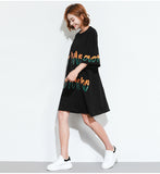 Oversize Graphic Printed Top Dress [Pre-Order] Color:  Black - One Size