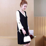 Plus-Size Embroidery V-Neck Dress