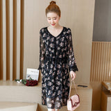 Plus-Size Double Layer Chiffon Dress