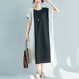 Plus-Size Loose Waist Color Dress
