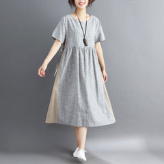Plus-Size Loose Waist A-Line Dress