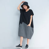 Oversize Stripe Hem Dress