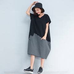 Oversize Stripe Hem Dress