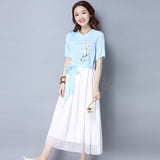 CNY Retro Style Embroidered Dress