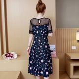 Plus-Size Floral Chiffon Dress