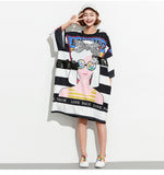 Oversize Graphic Printed Top Dress [Pre-Order] Color: Black - One Size