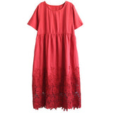 Lace Stitching Midi Dress