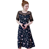Plus-Size Floral Chiffon Dress