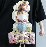 Oversize Graphic Printed Flare Top Dress [Pre-Order] Color:  Black - One Size
