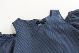 Off Shoulder Embroidery Denim Dress