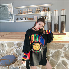 Oversize Graphic Printed Top Dress [Pre-Order] Color:  Black - Size: M-XL