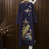 CNY Oversized Retro Embroidered Long Dress