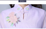 CNY Retro Style Embroidery Cheongsam Dress