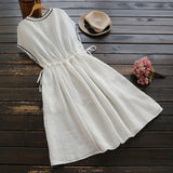 Embroidered Sleeveless Dress
