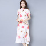CNY Retro Style Double Layer Chiffon Dress