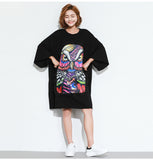 Oversize Graphic Printed Top Dress [Pre-Order] Color:  Black - One Size