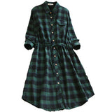 Buttoned Down Plaid Shirt Dress