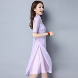 CNY Retro Style Embroidery Cheongsam Dress