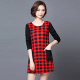 Plus-Size Checked Dress