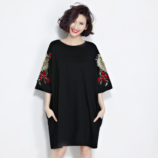Oversize Embroidery Top Dress