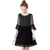 Plus-Size Floral Ruffled Chiffon Dress