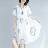 Plus-Size Pleated Loose Waist Dress