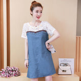 Plus-Size Shift Dress With Lace Trim