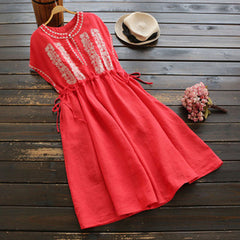 Embroidered Sleeveless Dress
