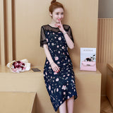 Plus-Size Floral Chiffon Dress