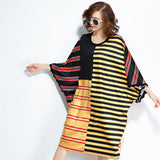 Oversize Printed Stripe Tops Dress