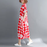Plus-Size Dotted Printed Loose Waist Dress