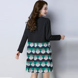 Plus-Size Bottom Print Shift Dress