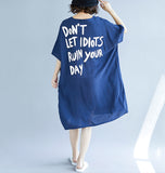 Oversize Printed Top Dress [Pre-Order] Color: Black/Blue - One Size