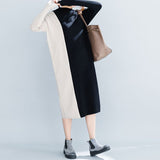 Plus-Size Contrast Knit Dress