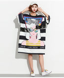 Oversize Graphic Printed Top Dress [Pre-Order] Color: Black - One Size