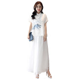 CNY Linen Pants & Cotton Embroidery Top Sets