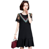 Plus-Size Ruffle Hem Shift Dress
