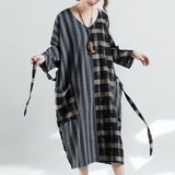 Plus-Size Plaid Mosaic Dress