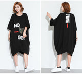 Oversize Printed Dress [Pre-Order] Color: Black - One Size