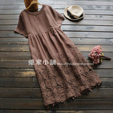 Lace Stitching Midi Dress 572329806344#3885164962183