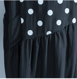 Oversize Dotted A-Line Flare Hem Dress [Pre-Order] Color:  Black - One Size