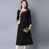 CNY Retro Style Embroidered Cheongsam Dress