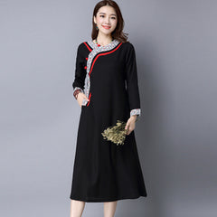 CNY Retro Style Embroidered Cheongsam Dress