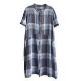 Buttoned Down Plaid Dress