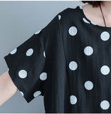 Oversize Dotted A-Line Flare Hem Dress [Pre-Order] Color:  Black - One Size